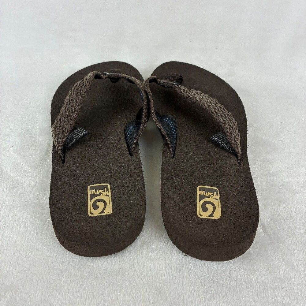 Teva Mush II Flip Flop Sandals Womens 9 Brown Woven Strap S/N 4198 Beach Comfort - Picture 5 of 11